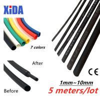 5 Meter Heat Shrink Tube Tubing Thermoretractile Tube 2:1 Black 1/2/3/5/6/8/10 Heat Shrink Sleeve Wrap Wire DIY Wire Cable Tube