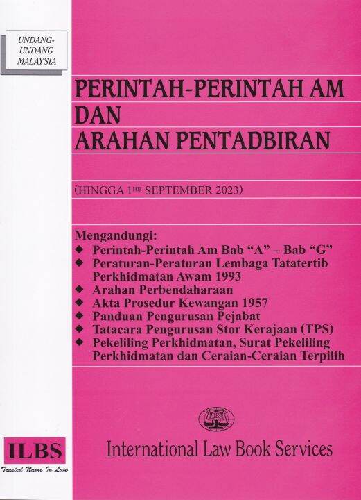 Perintah-Perintah Am Dan Arahan Pentadbiran [Hingga 1hb September 2023 ...