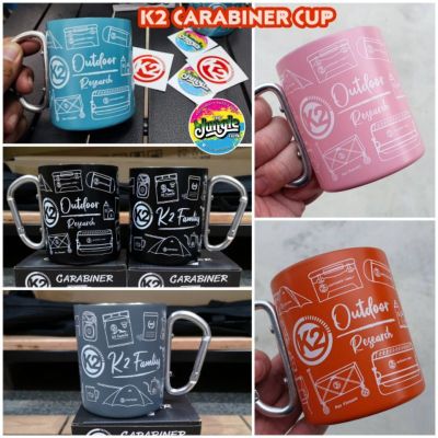 K2 CARABINER CUP แก้วสแตนเลส แก้วมีหู แก้วน้ำ ปริมาตร 310 มล.  สีสวยน่ารักสดใส 12 สี สะสมเป็นคอลเลคชั่นครบเซ็ต