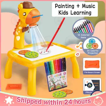 Maril Kids drawing projector table kids led projector learn to