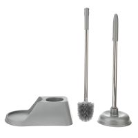 【LZ】 Household Cleaner Decorate Powerful Toilet Plunger Holder Brush Bathroom Cleaning Long Handle Plastic