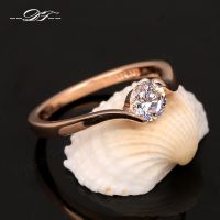 [Zhongxi ornaments ] ออสเตรีย Cubic Z Irconia หมั้น/แหวนนิ้วแต่งงานสำหรับผู้หญิง Rose G Old สีแฟชั่นเครื่องประดับแบรนด์สำหรับผู้หญิง DWR239