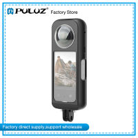 PULUZ โครง Insta.360กรงป้องกันโลหะสำหรับ X3พร้อมด้วยอุปกรณ์ป้องกันเลนส์ PC/โครงครอบป้องกันโลหะพร้อมฝาครอบเลนส์ซิลิโคน (สีดำ)