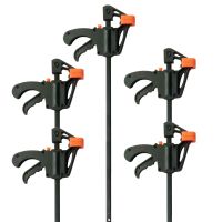 ENSUNM 4inch and 6inch Woodworking Work Bar F Clamp Clip Set Hard Quick Ratchet Release DIY Carpentry Hand Tool Gadget