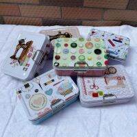 ✐ Sewing Machine Pattern Double Layer Storage Tin Box Small Metal Sealed Jar Coin Earrings Organizer Box Jewelry Candy Gift Box