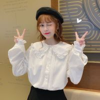 Spring 2023New French Sweet Doll Collar Shirt Womens Design Sense Niche Inner Wear Base White Shirt