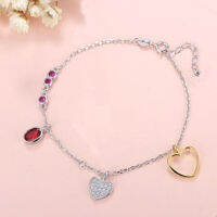 20+5cm Good quality 925 sterling silver Heart Anklets for Women Girls Leg bracelet cheville enkelbandje halhal tobillera