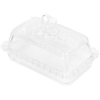 1 Set Decorative Glass Cake Storage Tray Dustproof Butter Dessert Food Container Cake Accessories