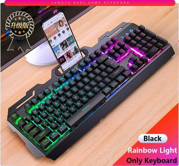 Gaming Keyboard Mouse Mechanical Feeling RGB LED Backlit Gamer Keyboards USB Wired Keyboard