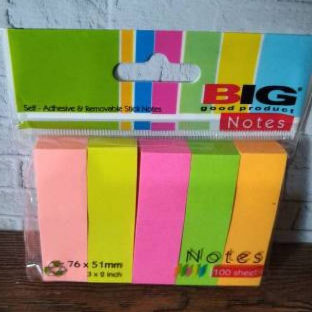 Cod Lembar Sticky Notes X Warna Pembatas Kertas Big Notes Ukuran X Mm Post It