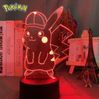 Pokemon Mewtwo 3D Led Night Light Pikaqiu อะนิเมะน่ารักโคมไฟพ็อกเก็ตมอนสเตอร์แสงที่มีสีสันเด็กของขวัญ Lampara Touch Sensor