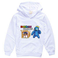 [ในสต็อก] Rainbow Friends Ro Bloxs น่ารักแขนยาวพิมพ์ฤดูใบไม้ผลิฤดูใบไม้ร่วง Hoodies สำหรับเด็กชายหญิงการ์ตูนผ้าฝ้ายผสม Hooded Sweatshirt เสื้อผ้าเด็ก Boy