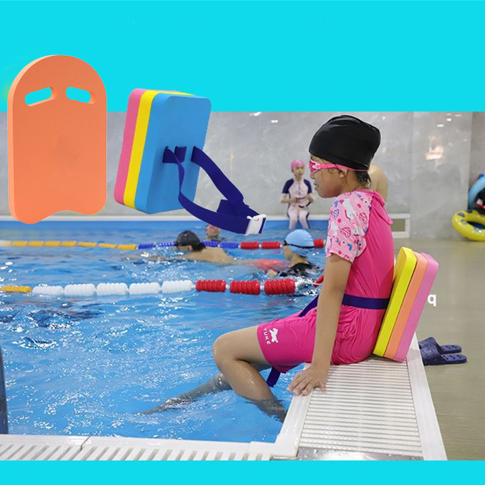 Swimming Kickboard Board Foam Pull Buoy Swimming Swim Safty U Shape Float Board for Kids Adults Orange 