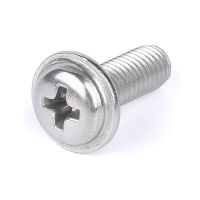 10/50pcs M2 M2.5 M3 M4 304 Stainless Steel Cross Phillips Pan Round Truss Head with Washer Padded Collar Machine Screw PWM Fasteners