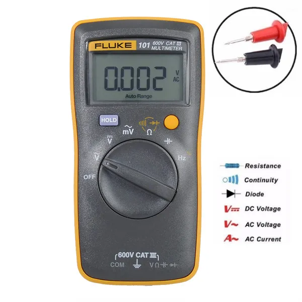 Original FLUKE F101 600V CATⅢ Pocket Digital Multimeter Auto Range Hot ...