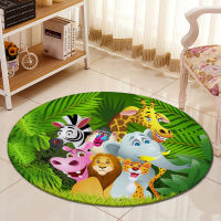 3D Car Jungle Animals Cartoon Round Living Room Cars Chair Mat Kitchen Area rug Baby Kids Bed Room Mat Indoor Doormat 60