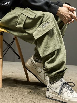 ☒✧✵ Overalls mens American style trendy brand loose ruffian handsome multi-pocket army green legged pants autumn trend retro paratrooper pants