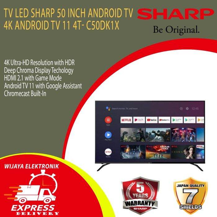 TV LED TV SHARP 50 INCH 4TC50DK1I / ANDROID TV 11 UHD 4K Lazada