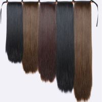 32 Inch Long Synthetic Hair HeatResistant Fiber Straight Hair With Ponytail Fake Hair Chip-in Hair Extensions Pony Tail Wig  Hair Extensions  Pads