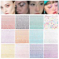 Halloween Temporary Womens Tattoos Adhesive DIY Eyeliner Glitter Face Rhinestone Acrylic Tattoo Stickers Glue-free Eyebrows