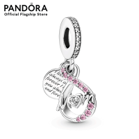 Pandora Mom infinity sterling silver dangle with clear cubic zirconia and fancy fairy tale pink cubic zirconia เครื่องประดับ   จี้ชาร์ม ชาร์มสีเงิน สีเงิน ชาร์มเงิน เงิน ชาร์มสร้อยข้อมือ ชาร์มแพนดอร่า แพนดอร่า