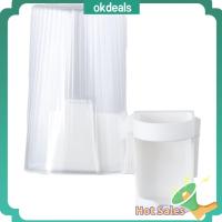 OKDEALS สีขาวขาว ที่ใส่แปรงสีฟัน ป้องกันความชื้นป้องกัน ที่เก็บของอเนกประสงค์ ชั้นวางของในห้องน้ำ แฟชั่นสำหรับผู้หญิง การประหยัดพื้นที่ ชั้นเก็บแปรงสีฟัน ห้องน้ำในห้องน้ำ