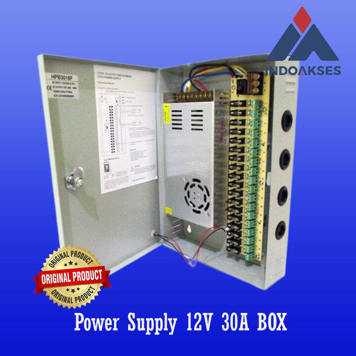Power Supply 12V 30A plus BOX PSU CCTV 12V 30A + Box Lazada Indonesia