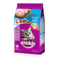 WHISKAS® Cat Food Dry Pockets Adult Ocean Fish Flavor 1.2 kg วิสกัส®อาหารแมวชนิดแห้ง แบบเม็ด พ็อกเกต สูตรแมวโต รสปลาทะเล1.2กก. 1 ถุง