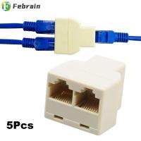 FEBRAIN CAT5พอร์ตตัวเมียอเนกประสงค์1ถึง2,5ชิ้น RJ45สายเคเบิลเครือข่ายอะแดปเตอร์ตัวเชื่อมต่อตัวแยก CAT6