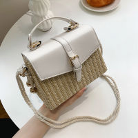 Weave Hard Box Tote bag Lady  New Summer New High-quality Straw Womens Designer Shoulder Handbag Travel Beach Messenger Bag