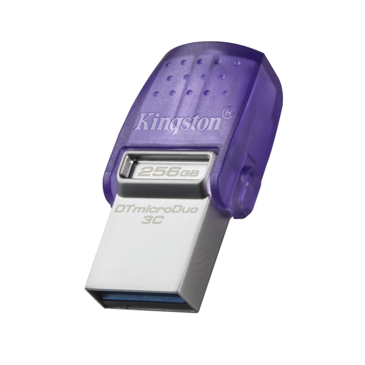 kingston-256gb-datatraveler-microduo-3c-200mb-s-dual-usb-a-usb-c-สีเงิน-ประกันสินค้า5-ปี