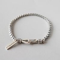 【CC】Authentic 925 Sterling Silver Korean Style Retro Bracelet Wedding Couple Fashion Party Jewelry