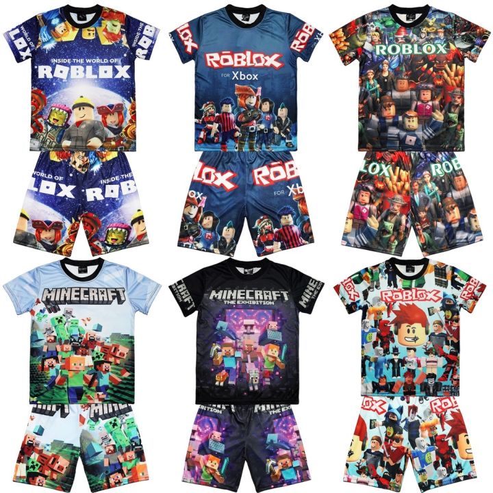 Kids Jersey Terno Roblox T-shirt Shorts for Kid Boy Printed Party