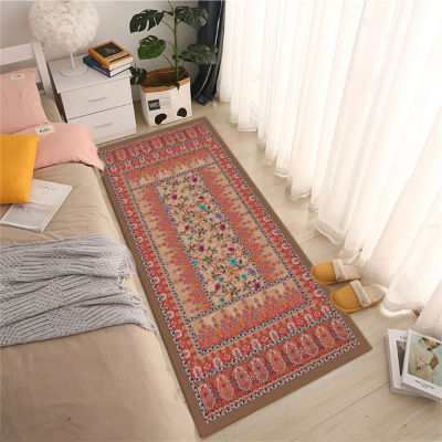 Bohemia Rug Ethnic Style Kitchen Floor Mat Anti-slip Washable Persian Retro Print Bedside Mat Absorbent Bathroom Mat Long