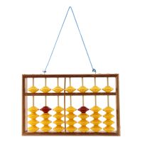 7 Column Non- Hanging Wooden Abacus Chinese Soroban Educational Tool Mathmetic Calculator for Student Teacher