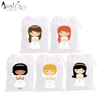 My First Communion Theme Party Favor Bags Girls Party Gift Bags Candy Bags Party Event Festival Supplies Container Supplies 5PCS