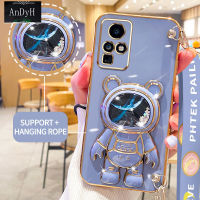 AnDyH Casing For infinix Zero X Neo Zero X Pro Phone Case Cute 3D Starry Sky Astronaut Desk Holder with lanyard