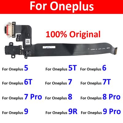100% Original USB Charger Dock Connector พอร์ตชาร์จ ไมโครโฟน Flex Cable สําหรับ Oneplus 5 5T 6 7 7T 8 8T 9 Pro 9R Nord N10 5G