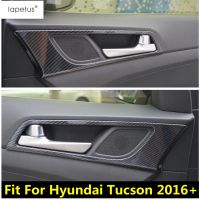 อุปกรณ์เสริมสำหรับ Hyundai Tucson 2016-2020อุปกรณ์เสริมสำหรับตกแต่งมื่อจับประตูด้านในรถยนต์ทำจาก ABS เคลือบชุดตะแกรง