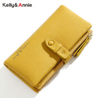 Sweet Style Long Wallets For Women Soft PU Leather Trifold Card Holder Purses Ladies Coin Fashion Standard Female Purses Cartera