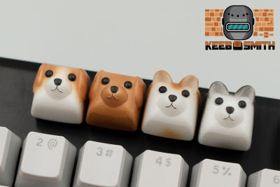 ปุ่มคีย์บอร์ดอาติซานน้องหมาจากเซ็ตสัตว์เลี้ยง || Pet Dog Artisan Keycap (Husky, Shiba, Golden &amp; Cavalier)