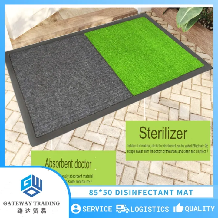 2in1 Wet and Dry Disinfecting Mat Front Door Foot Sanitizing Rubber