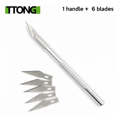 【YF】 Mobile Phone PCB Repair Hand Tools  Cutter Engraving Craft Knives   5pcs Blades Non-Slip Metal Scalpel Kit