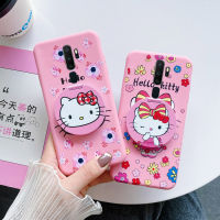 สำหรับ OPPO A5 2020 A9 2020 F9 F11 F11 Pro A11 A8 A31 A91 F15 Reno 3การ์ตูน Hello Kitty กระจกโทรศัพท์กรณีปกคลุมซิลิโคนอ่อน