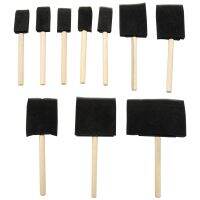 [COD][จัดส่งฟรี]Foam Brush Painting Sponge Tool with Hardwood Handles Pack of 10