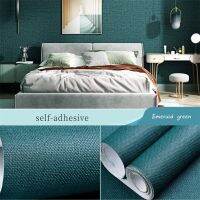 รูปลอก Dinding Kamar Tidur สำหรับห้องนั่งเล่น Self Adhesive Wallpaper การตกแต่งบ้านพื้นผิวผ้าลินินพีวีซีไวนิลสติ๊กเกอร์แปะผนังกันน้ำ