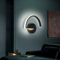 Modern Minimalist Wall Lamps Living Room Bedroom Bedside 16W AC96V-260V LED Sconce black white Lamp Aisle Lighting decoration