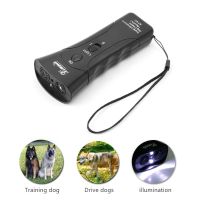 New Ultrasonic Dog Stop Aggressive Attacks Repeller Flashlight Training  Anti Barking Device