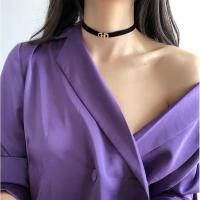 [COD]choker สร้อยคอสายหนังสีดำสร้อยคอไหปลาร้าแบบสั้นสำหรับผู้หญิงเครื่องประดับคอสายรัดคอสร้อยคอสร้อยคอสีแดงตาข่ายแฟชั่น