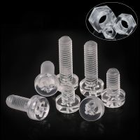 50pcs M3 M4 Acrylic Clear Transparent Plastic Phillips Round Head Screw Pan Cross Head Bolt Metric Threaded length 4-25mm